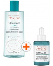 Avène Cleanance Комплект - Мицеларна вода и Серум A.H.A, 400 + 30 ml -1